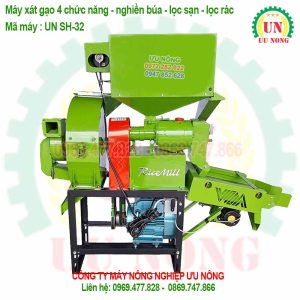 MÁY XÁT GẠO 4 CHỨC NĂNG NGHIỀN BÚA LỌC SẠN LỌC RÁC SH32