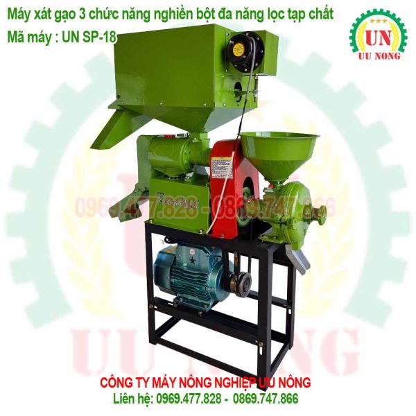 máy xát gạo đầu nghiền gang sp18