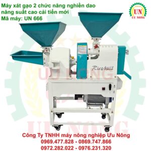 máy xát gạo 2 chức năng đầu nghiền dao sàng trong un 222